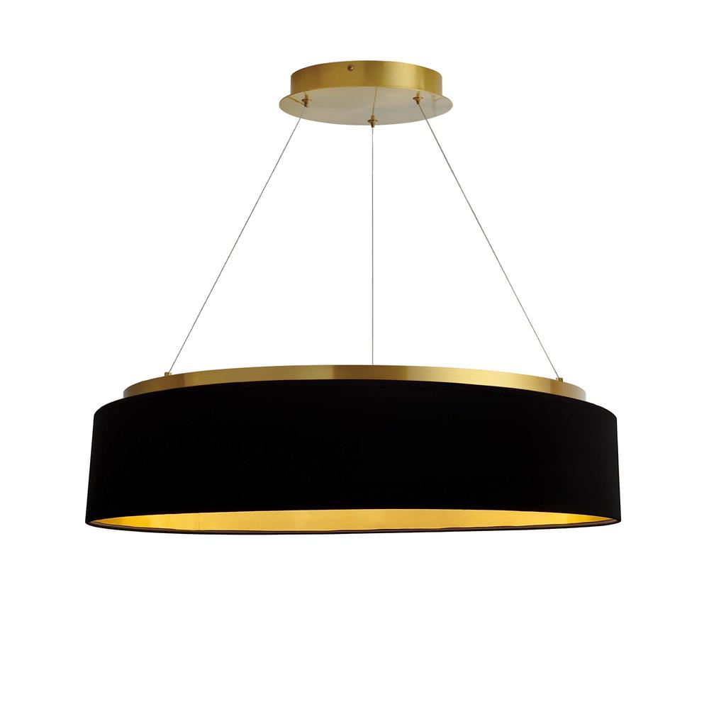 34W Chandelier, AGB, BLK Shade. Picture 1