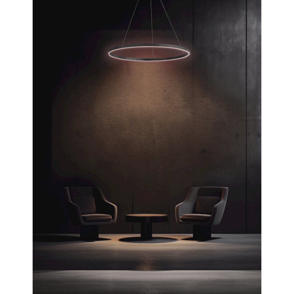 63W Colour Changing Temperature Chandelier, Matte Black. Picture 2