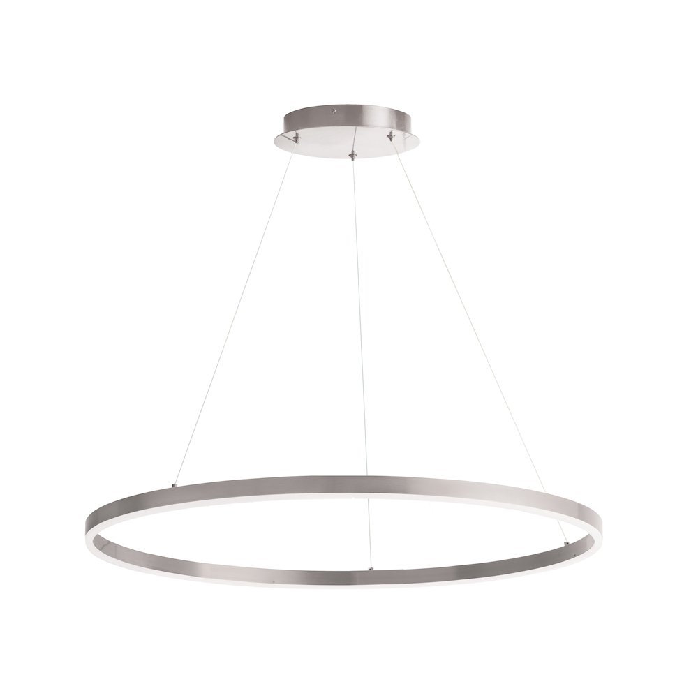 63W Colour Changing Temperature Chandelier, Silver with White Acrylic Diffuser. Picture 1
