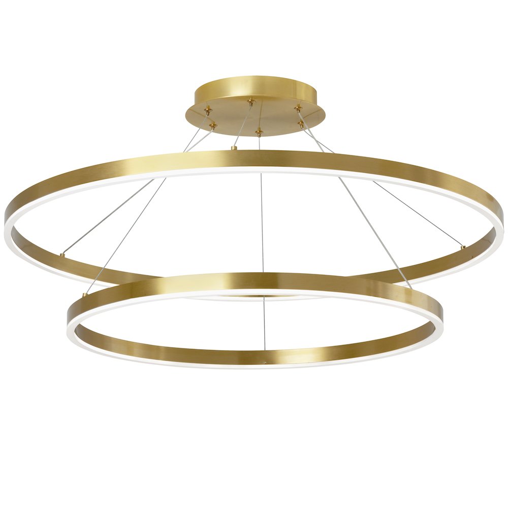 97W Colour Changing Temperature Chandelier, Aged Brass. Picture 1