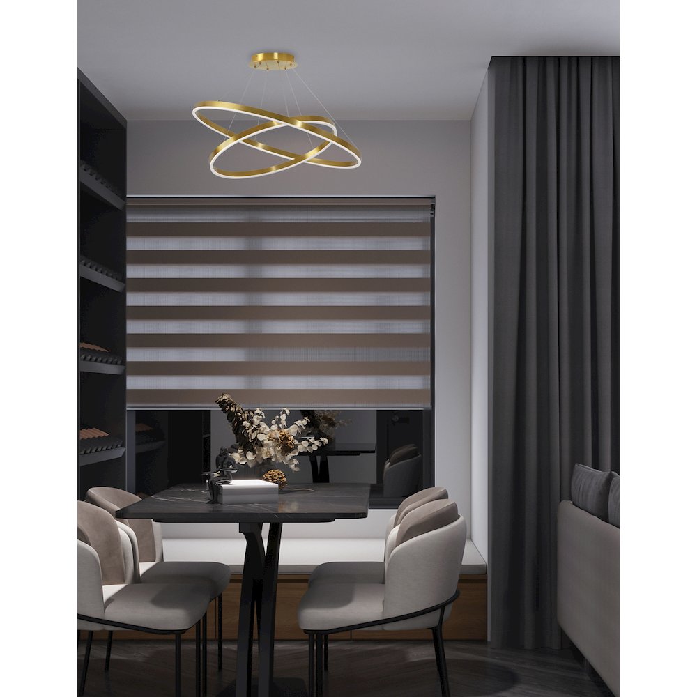 97W Colour Changing Temperature Chandelier, Aged Brass. Picture 2