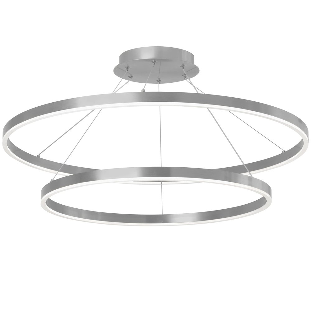 97W Colour Changing Temperature Chandelier, Silver with White Acrylic Diffuser. Picture 1