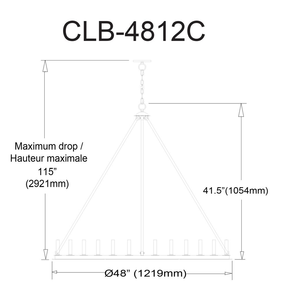 12LT Incandescent Chandelier, MB. Picture 3