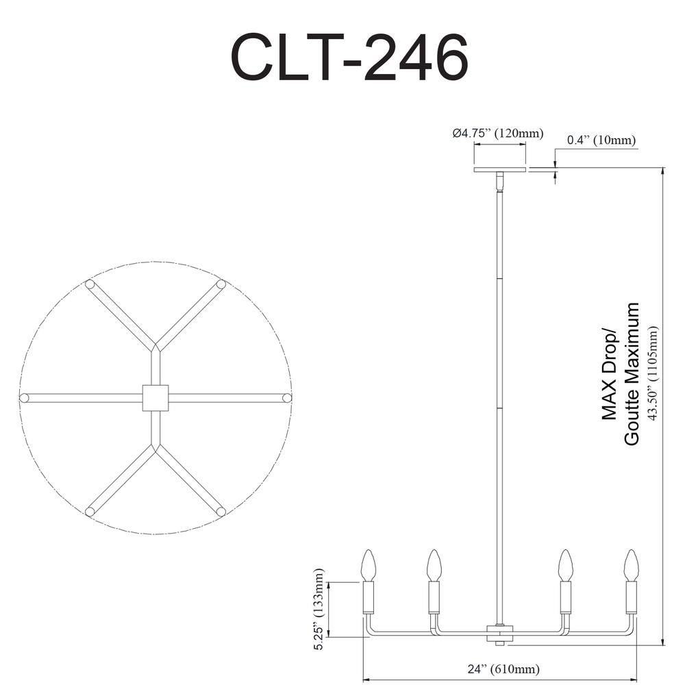 6LT Incandescent Chandelier, MB. Picture 8