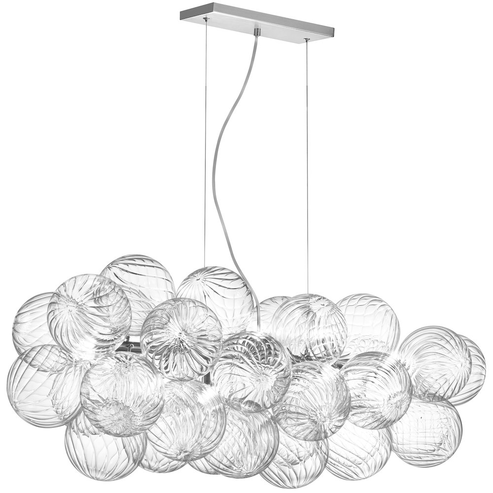 10 Light Halogen Horizontal Pendant Polished Chrome with Clear Spiral Glass. Picture 1