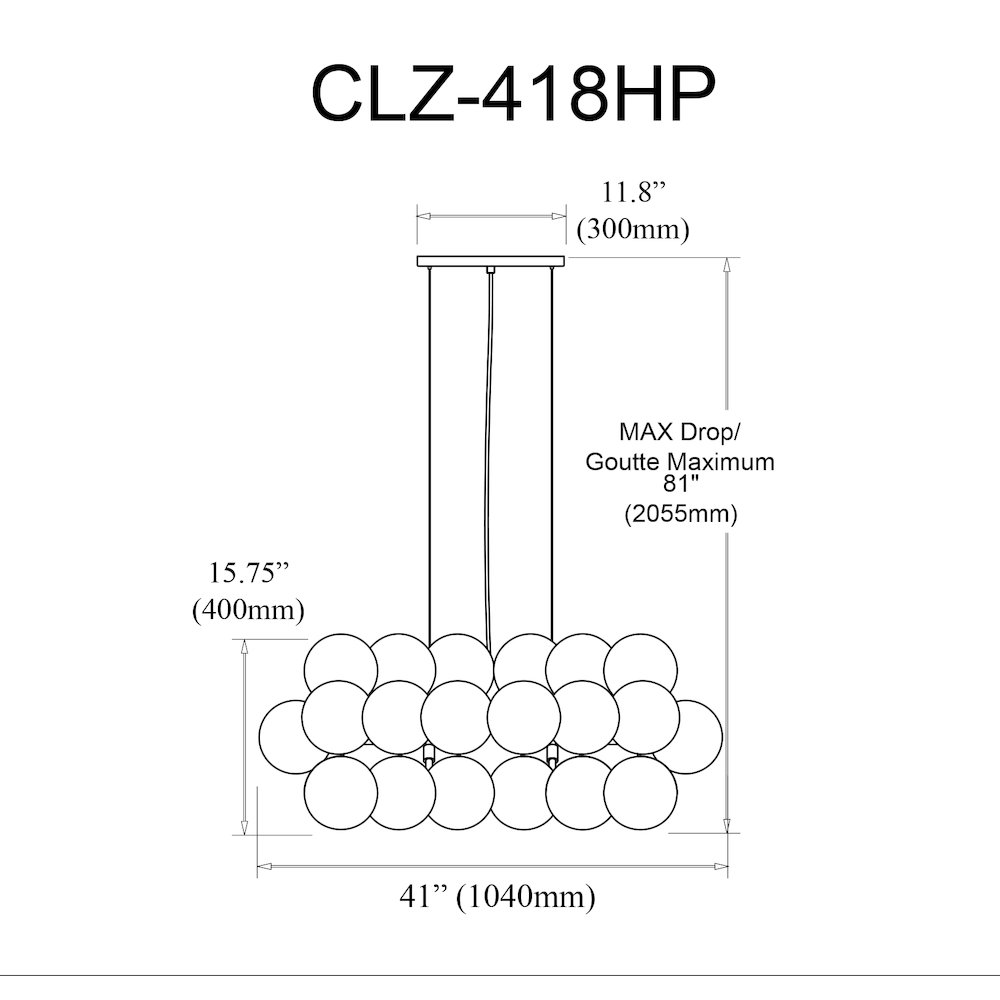 10 Light Halogen Horizontal Pendant Polished Chrome with Clear Spiral Glass. Picture 2
