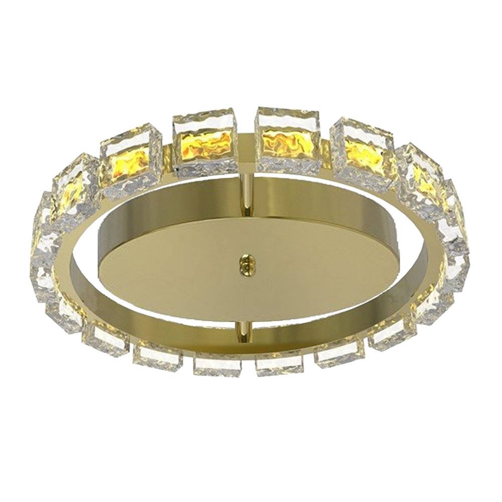 16W Flush Mount Aged Brass with Clear Acrylic. Picture 1