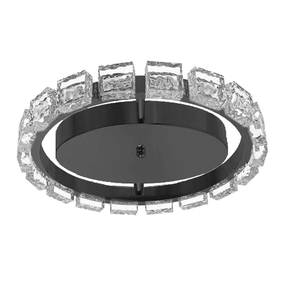 16W Flush Mount Matte Black with Clear Acrylic. Picture 1