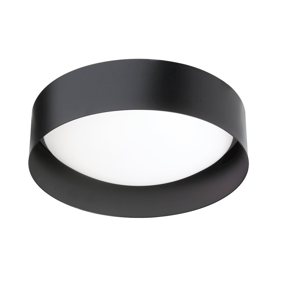 14W Flush Mount Matte Black Metal Shade. Picture 1