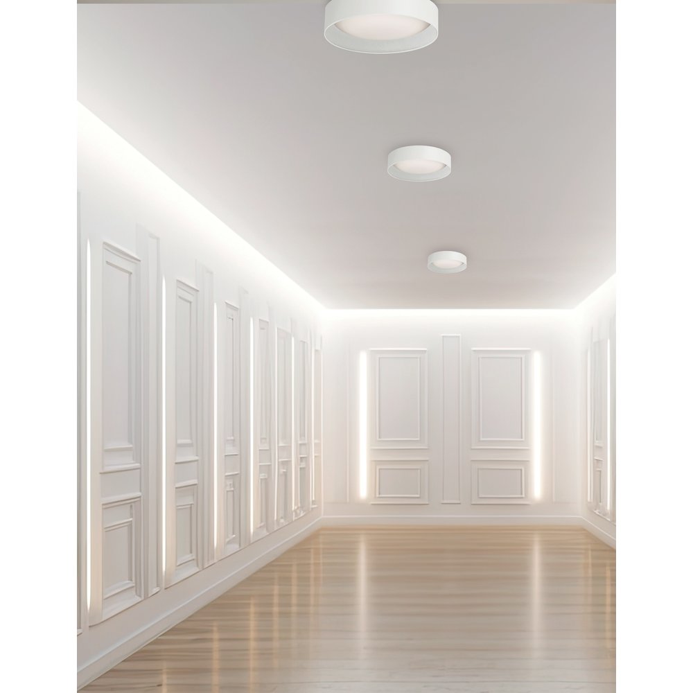 14W Flush Mount Matte White Metal Shade. Picture 3