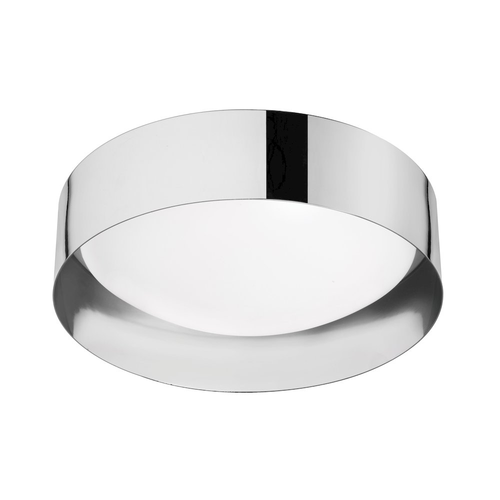 14W Flush Mount Polished Chrome Metal Shade. Picture 1