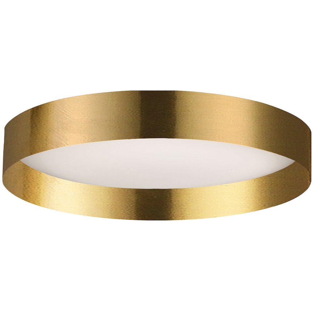 22W Flush Mount w/ Aged Brass Metal Shade. Picture 1