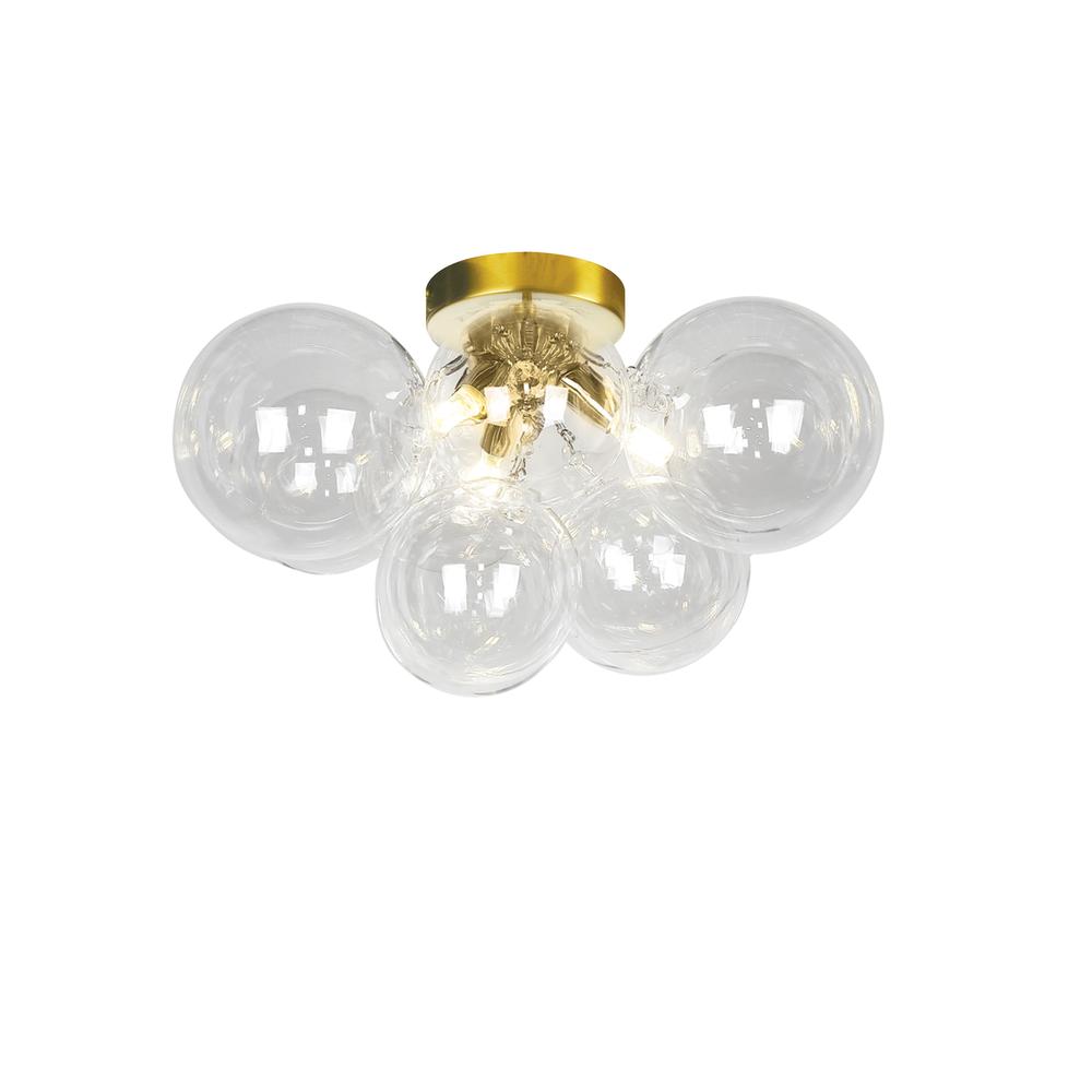 3LT Halogen Flush Mount, AGB, Clear Glass. Picture 1