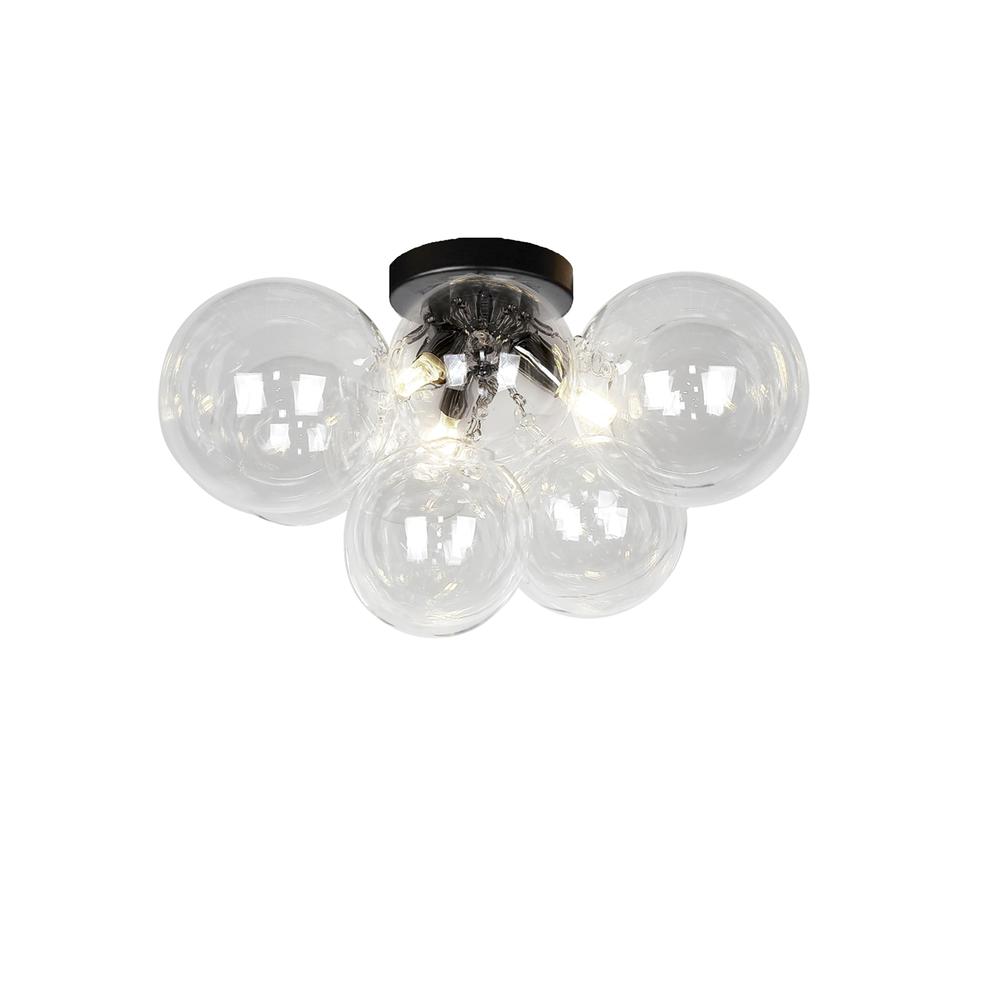 3LT Halogen Flush Mount, MB, Clear Glass. Picture 1