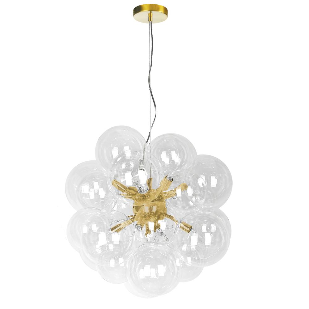6LT Halogen Pendant, AGB, Clear Glass. Picture 1