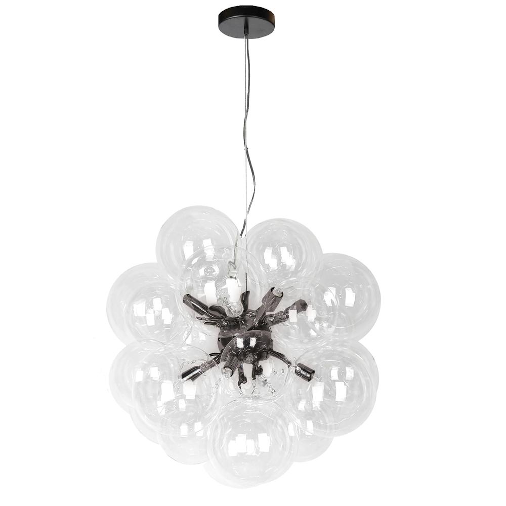 6LT Halogen Pendant, MB, Clear Glass. Picture 1