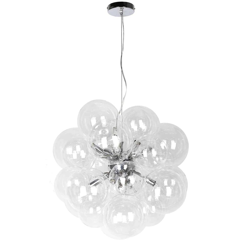 6LT Halogen Pendant, PC, Clear Glass. Picture 1