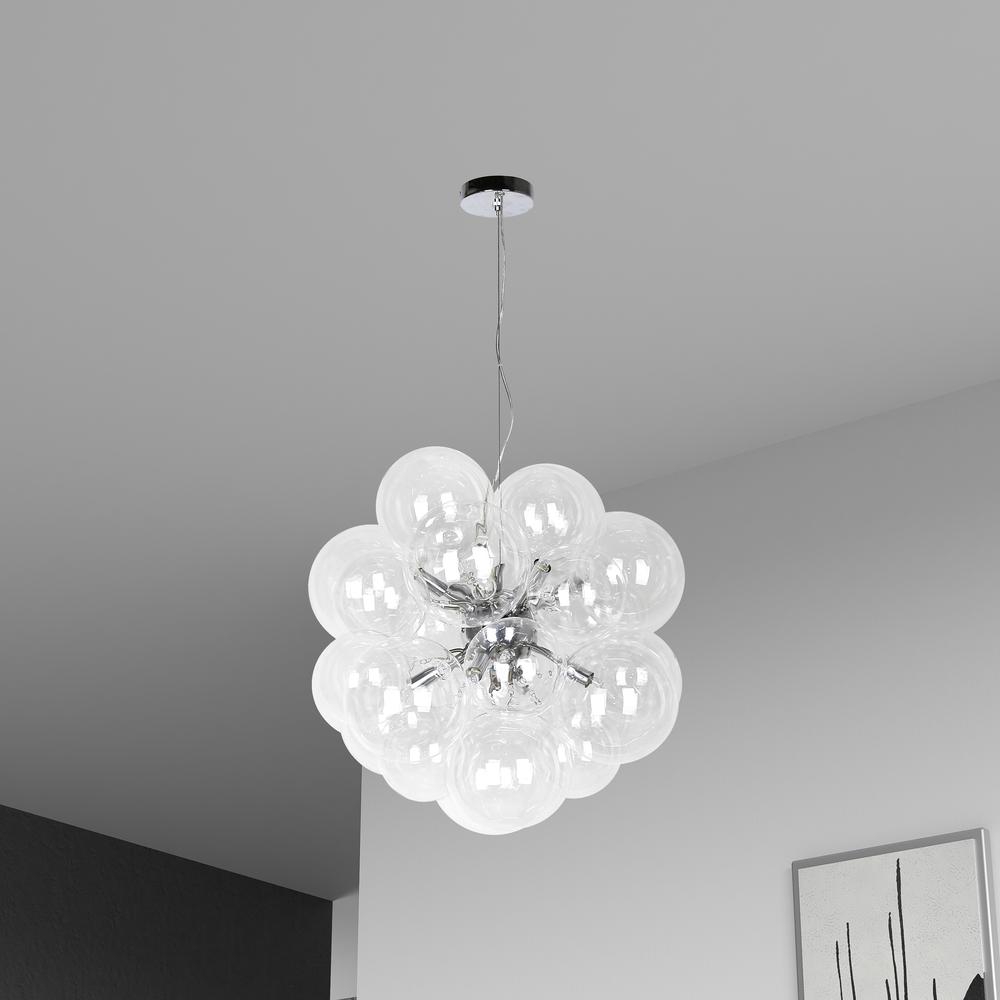 6LT Halogen Pendant, PC, Clear Glass. Picture 2