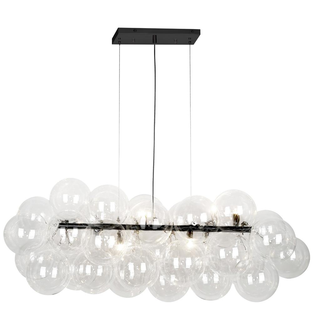 10LT Halogen Horiz Pendant, MB, Clear Glass. Picture 1