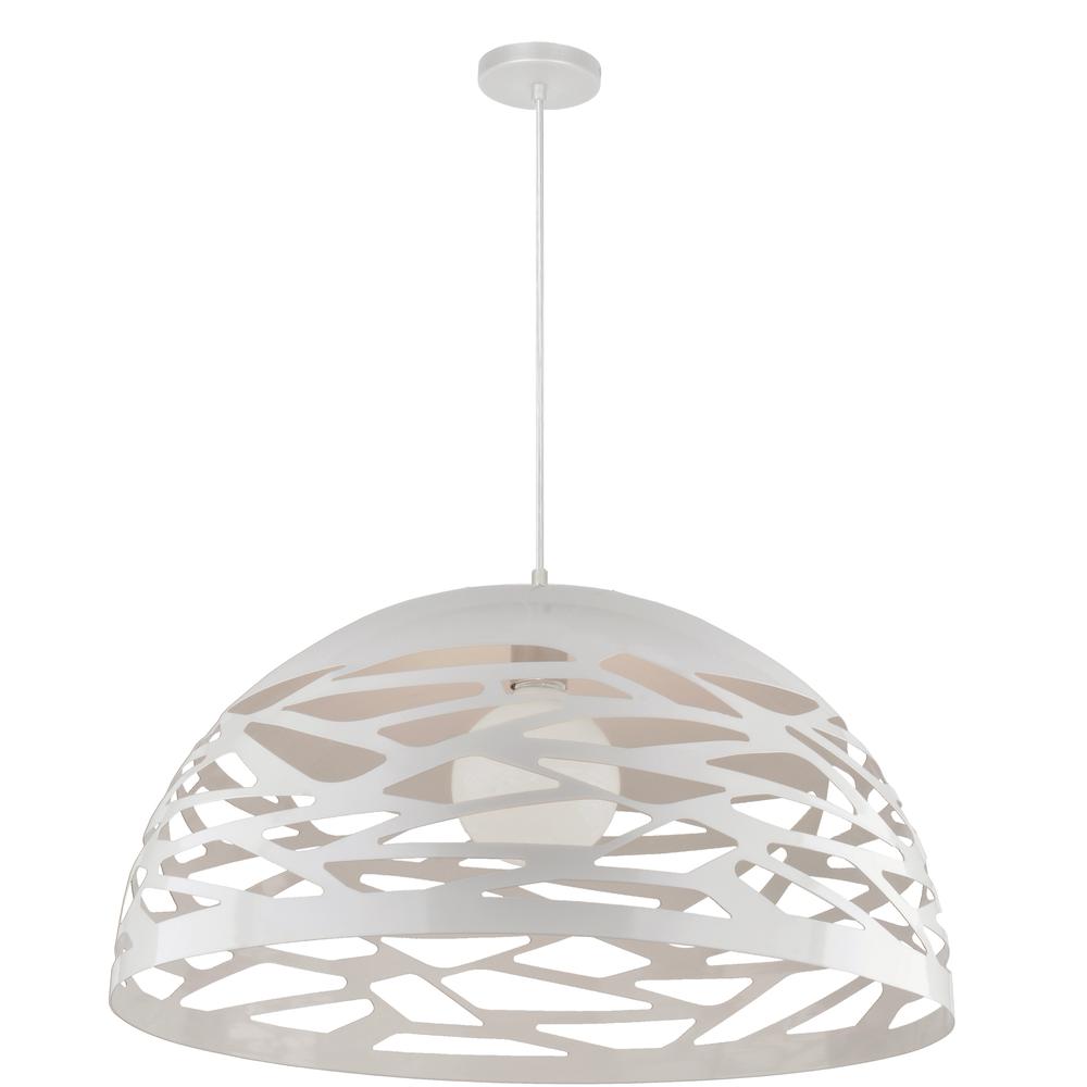 1LT Pendant, Matte White Finish. Picture 1