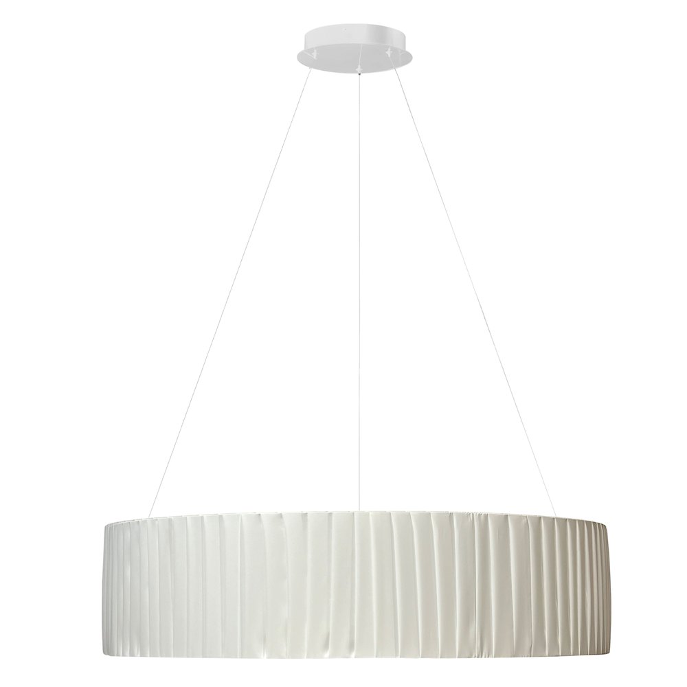 32W Chandelier Matte White with White Ribbon. Picture 1