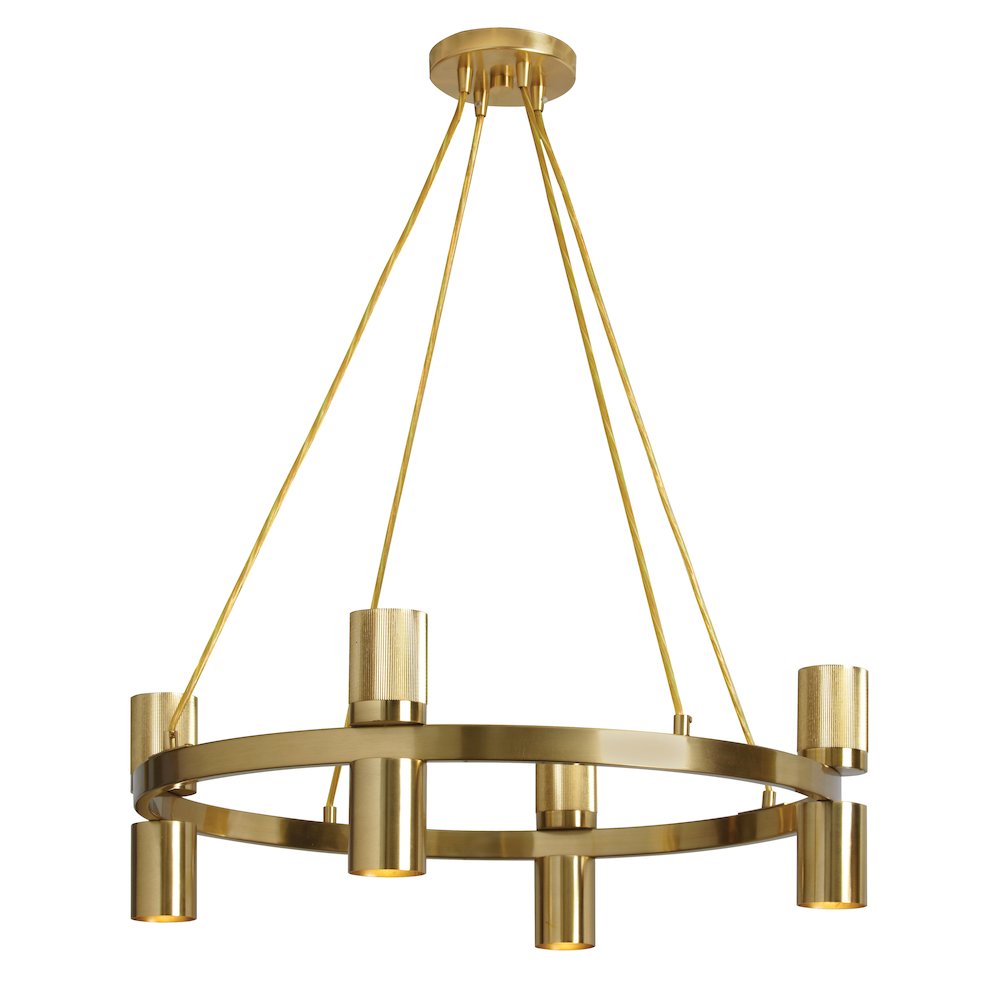 8 Light Chandelier in Aged Brass. Picture 1