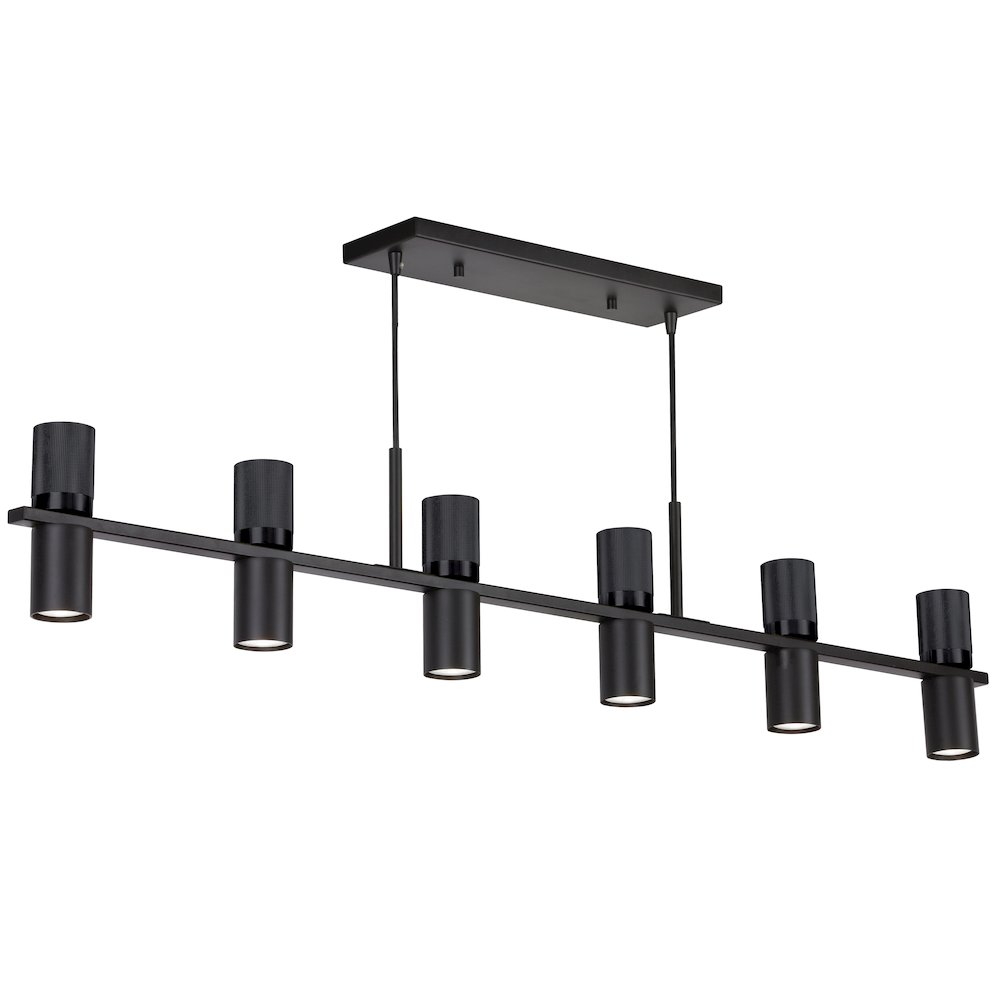 12 Light Horizontal Chandelier in Matte Black. Picture 1
