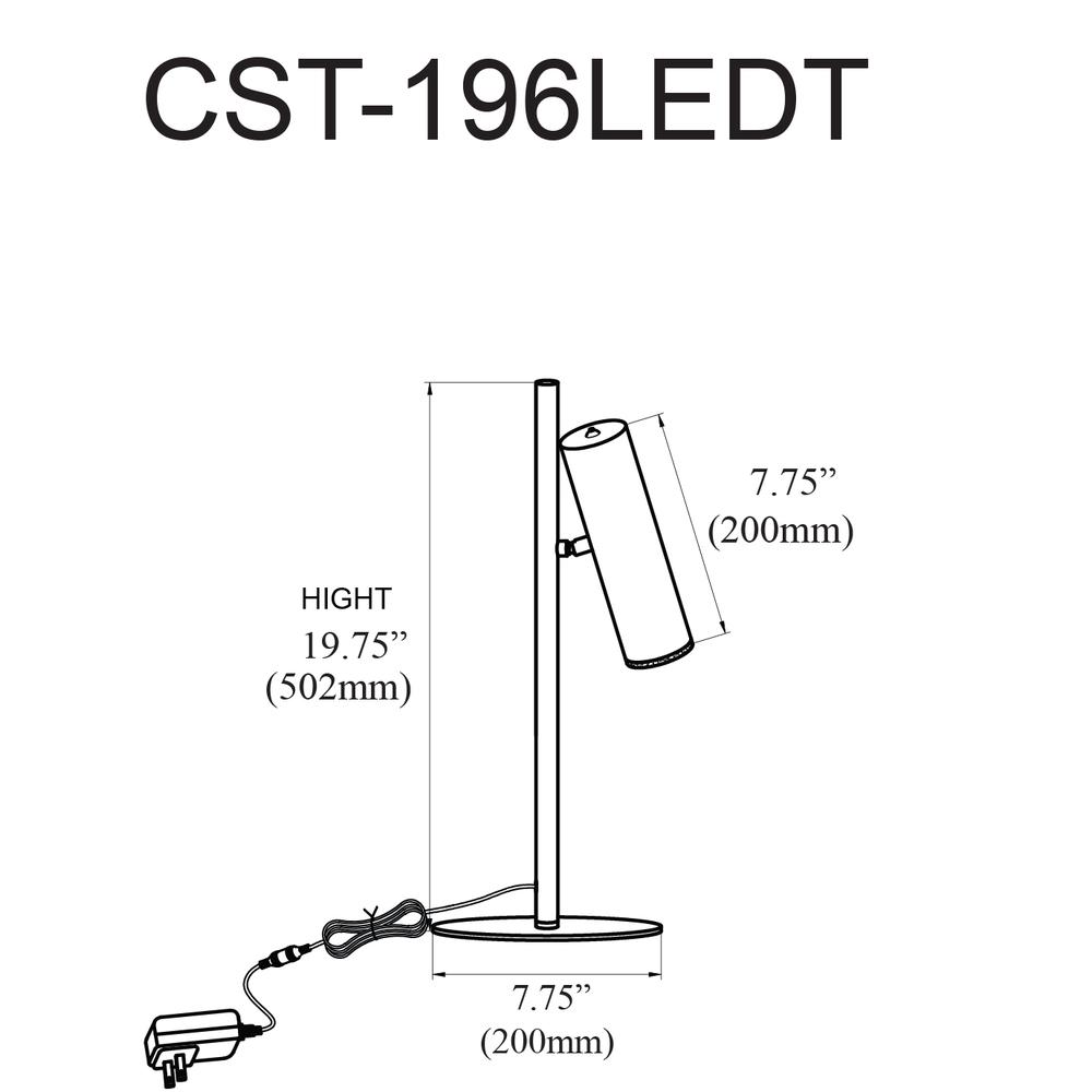 6W Table Lamp,  MB, FR Acrylic Diffuser. Picture 2