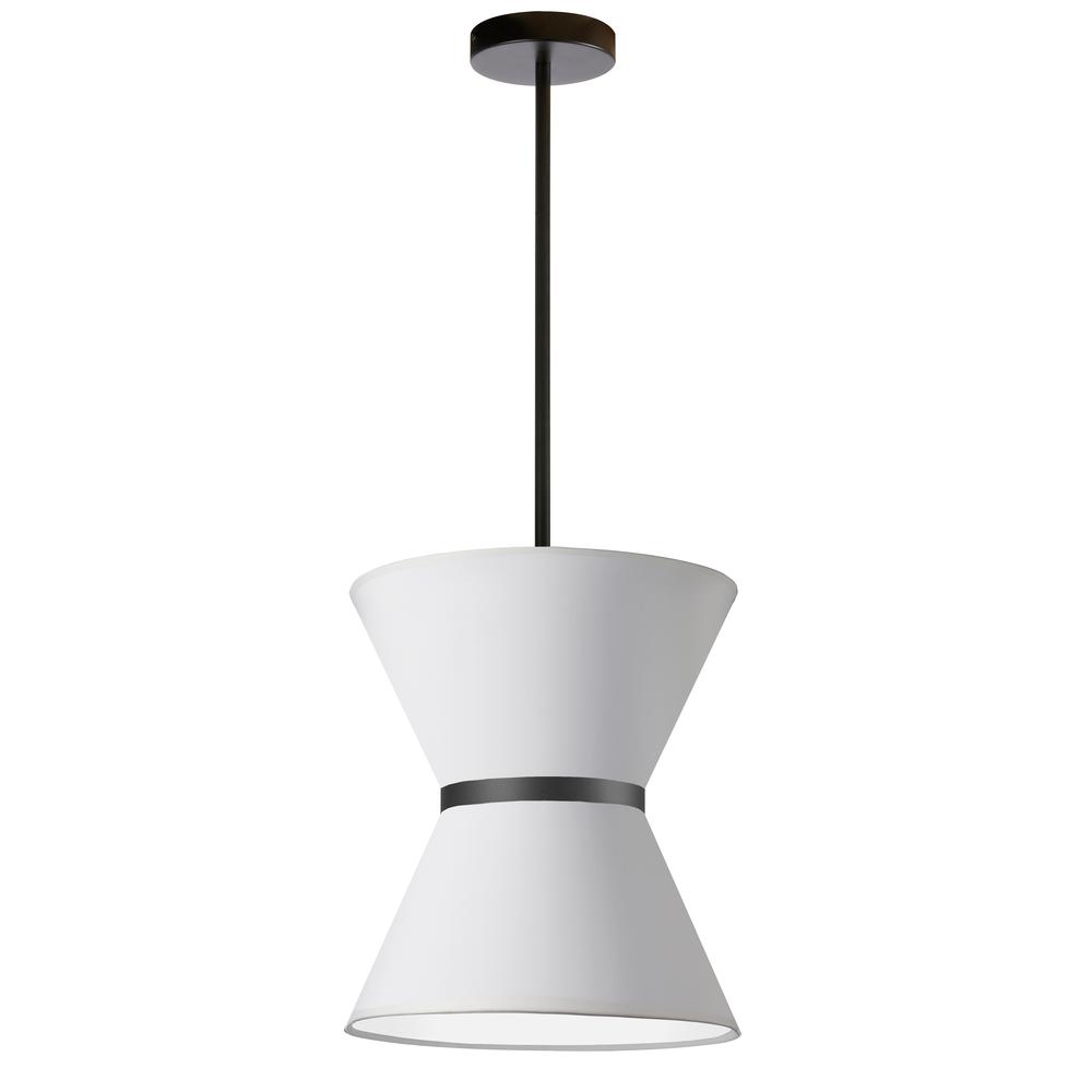 1LT Incandescent Pendant, MB, WH Shade. Picture 1