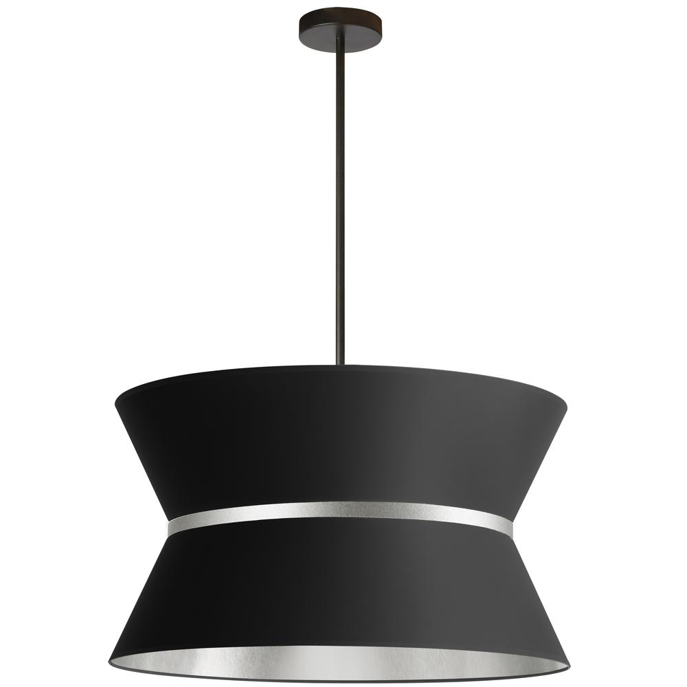 4LT Incan Chandelier, MB, SLV ring, BK/SLV Shade. Picture 1