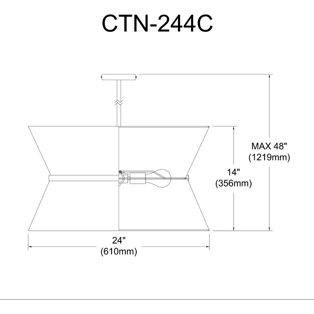 4LT Incandescent Chandelier, MB, BK Shade. Picture 3