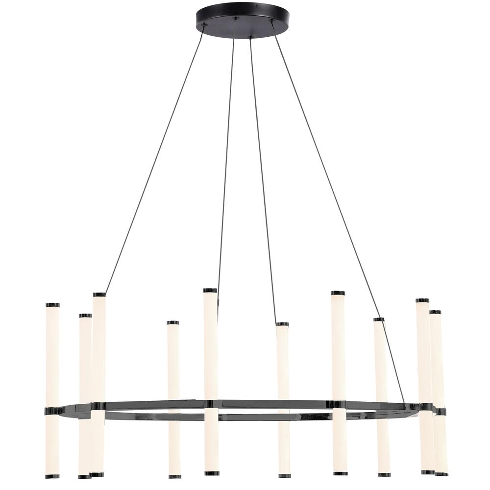 60W Chandelier, MB, WH Acrylic Diffuser. Picture 1