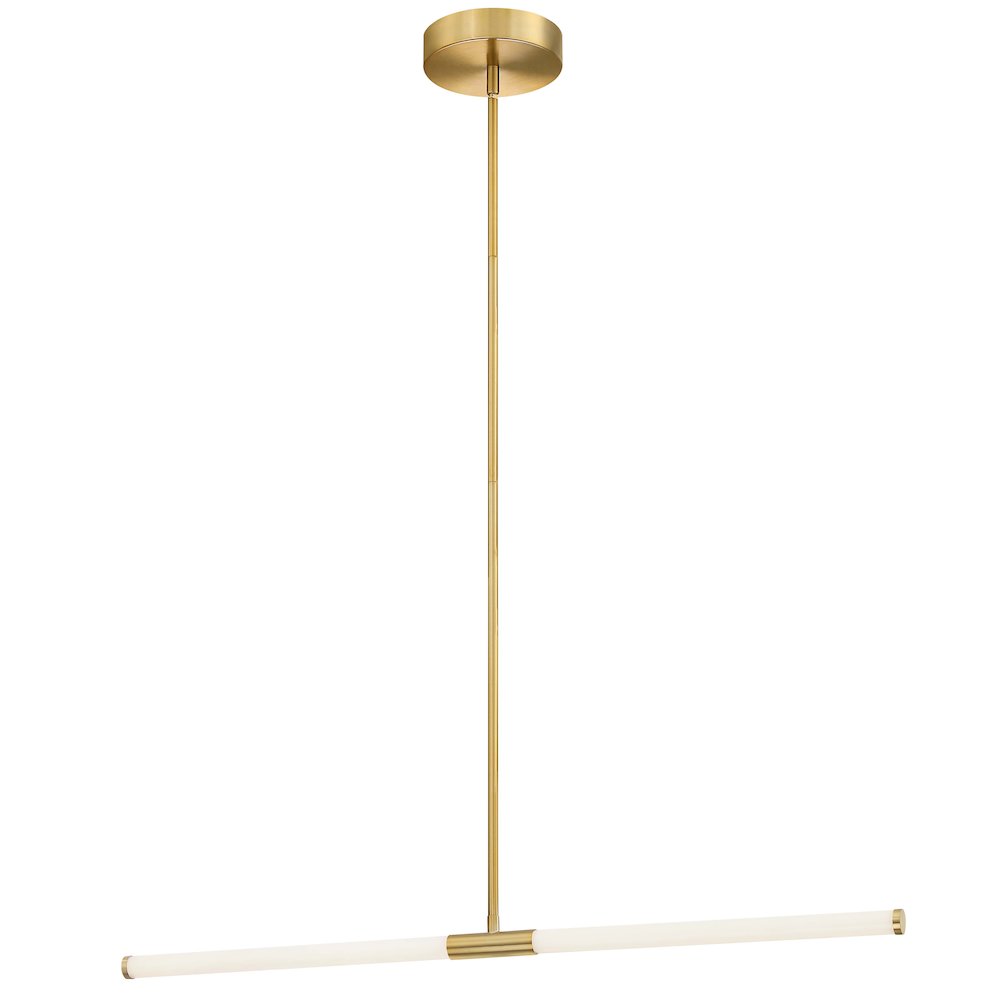 20W Horizontal Pendant Aged Brass with White Acrylic Diffusers. Picture 1