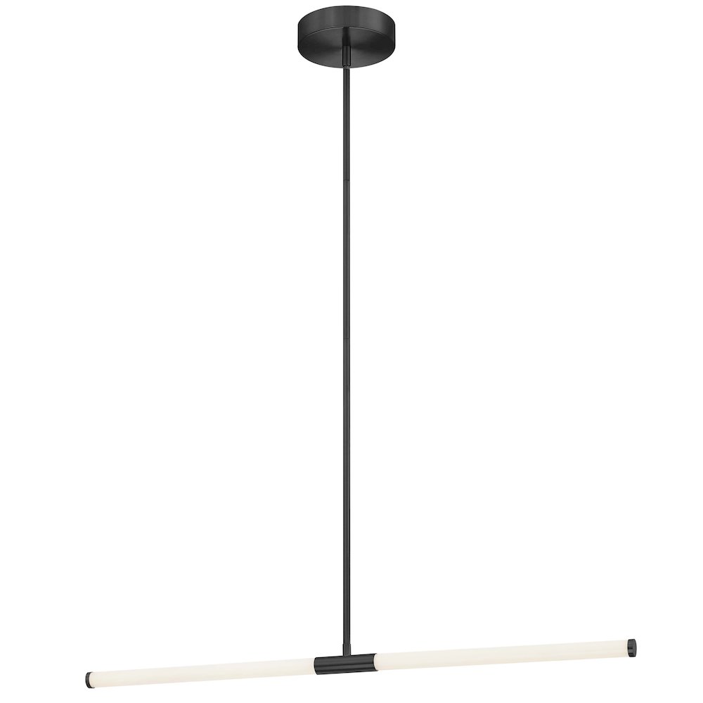 20W Horizontal Pendant Matte Black with White Acrylic Diffusers. Picture 1