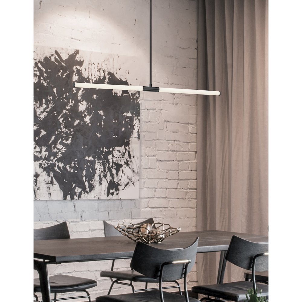20W Horizontal Pendant Matte Black with White Acrylic Diffusers. Picture 3