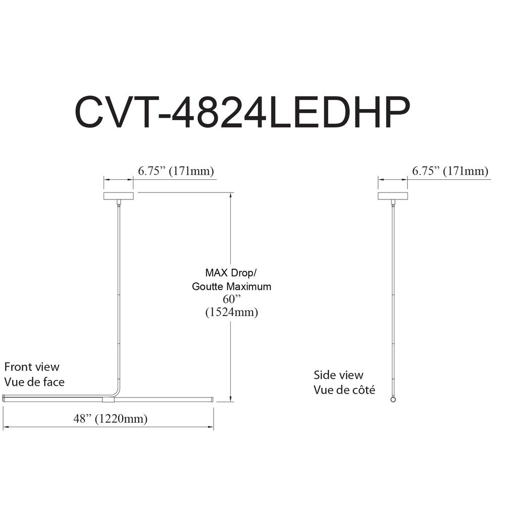 24W Horizontal Pendant, AGB, WH Acrylic Diff. Picture 8