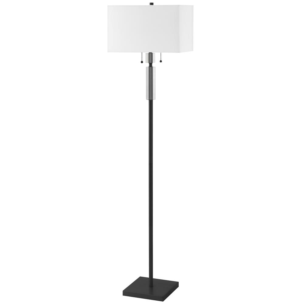 2LT Incandescent Floor Lamp, MB, WH Shade. Picture 1