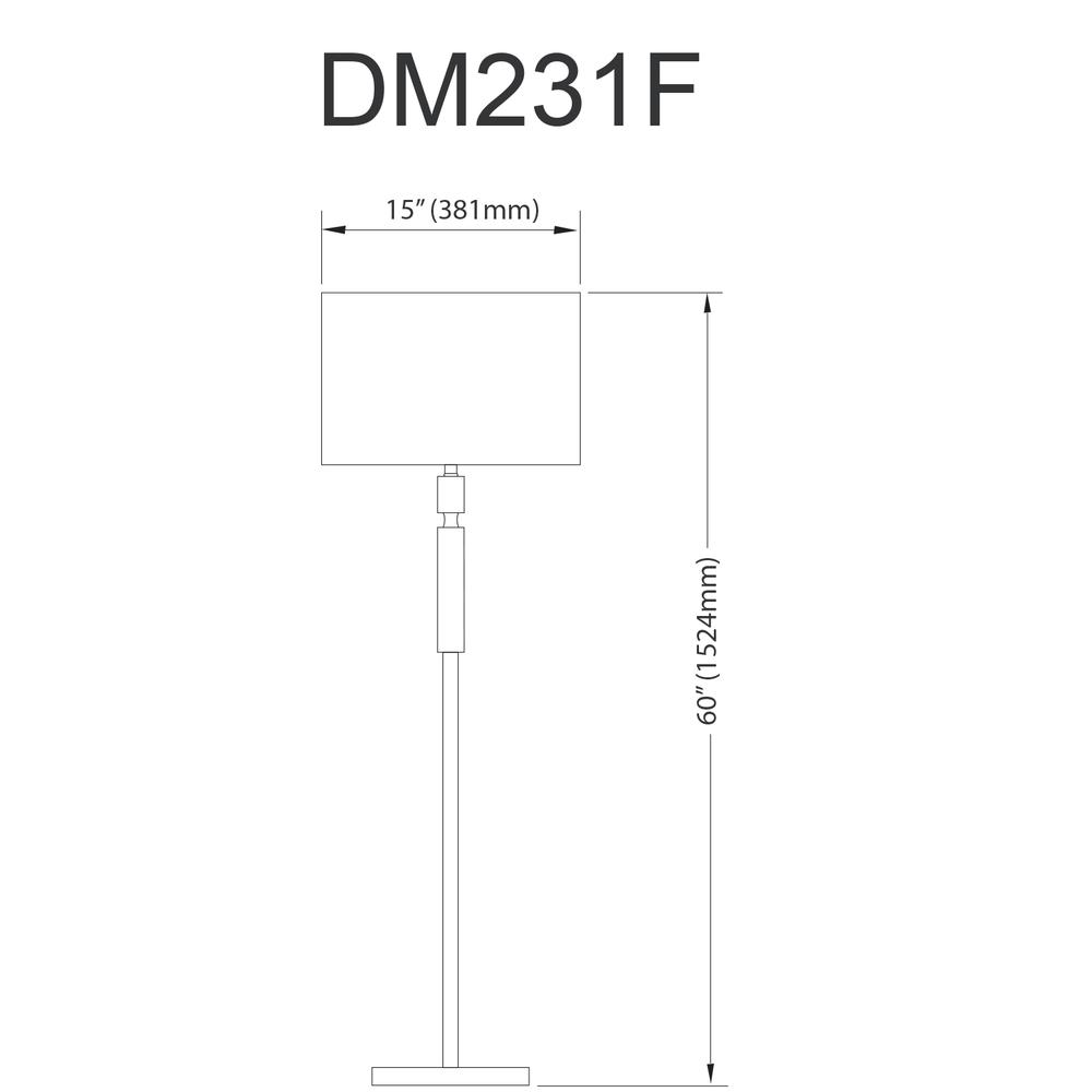2LT Incandescent Floor Lamp, MB, WH Shade. Picture 5