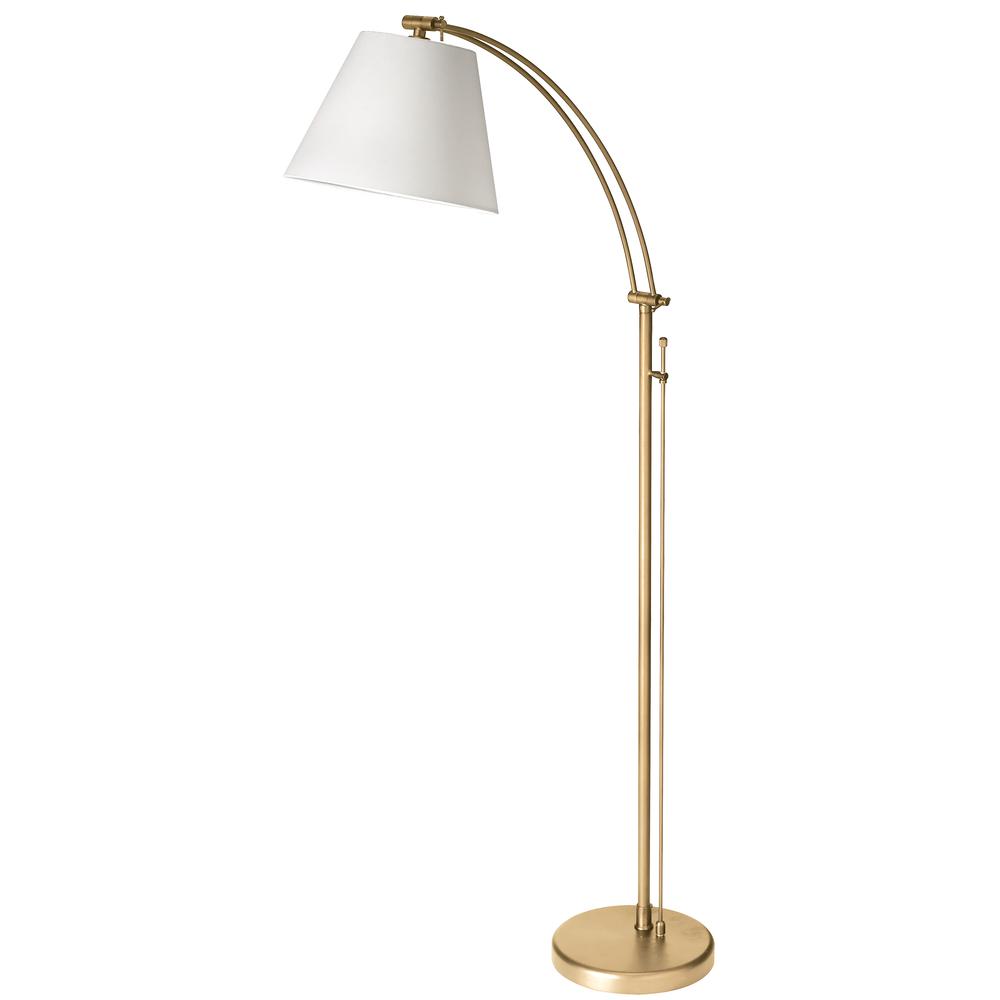 1LT Incan Adjustable Floor Lamp, AGB, WH Shade. Picture 1