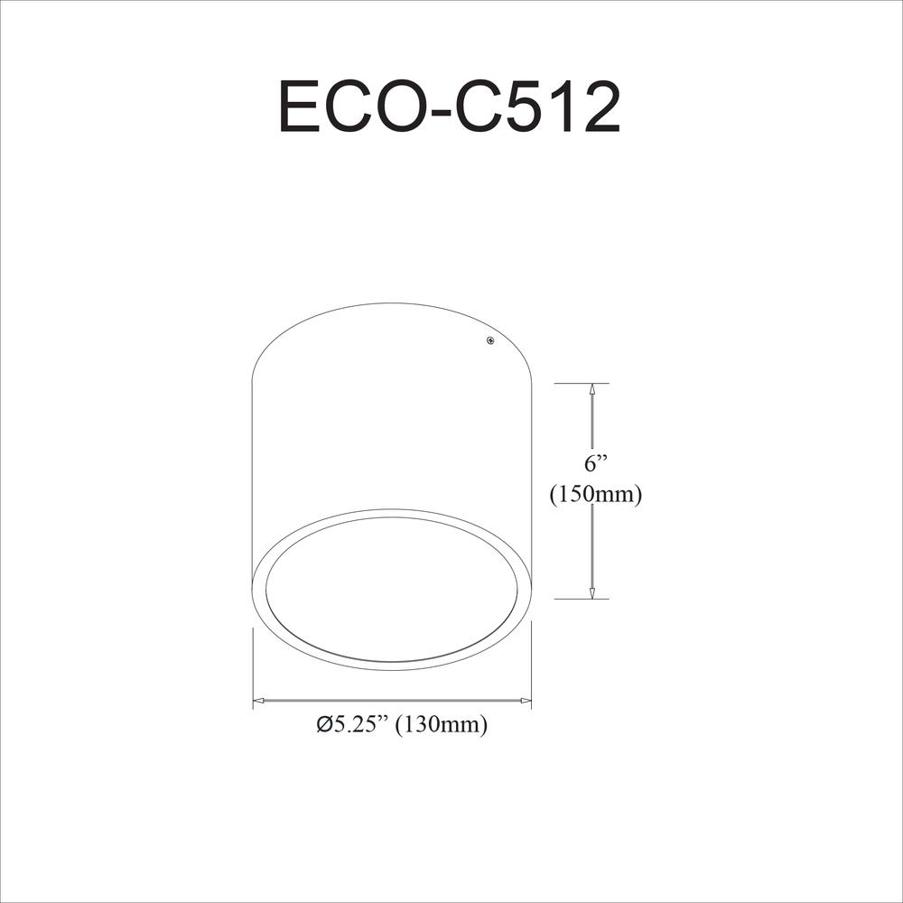 12W Flush Mount, MB, FR Acrylic Diffuser. Picture 2