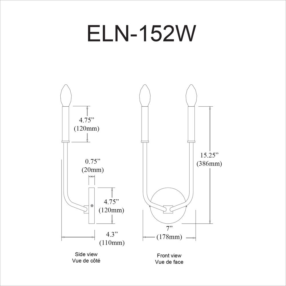 2LT Incandescent Wall Sconce, AGB. Picture 3