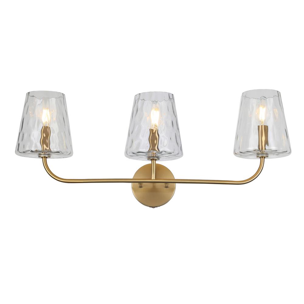 3LT Incandescent Vanity, AGB, CLR Hammered Glass. Picture 1
