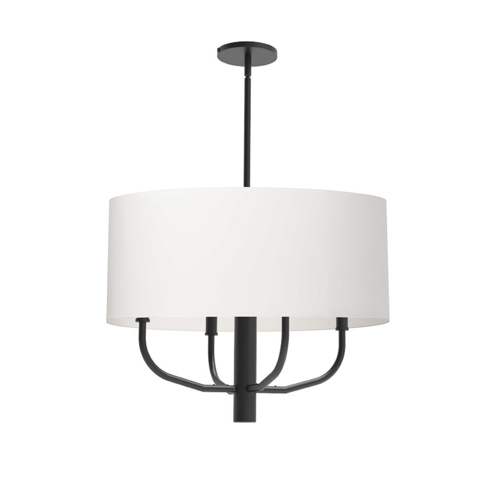 4LT Incandescent Pendant, MB, WH Fabric Shade. Picture 1
