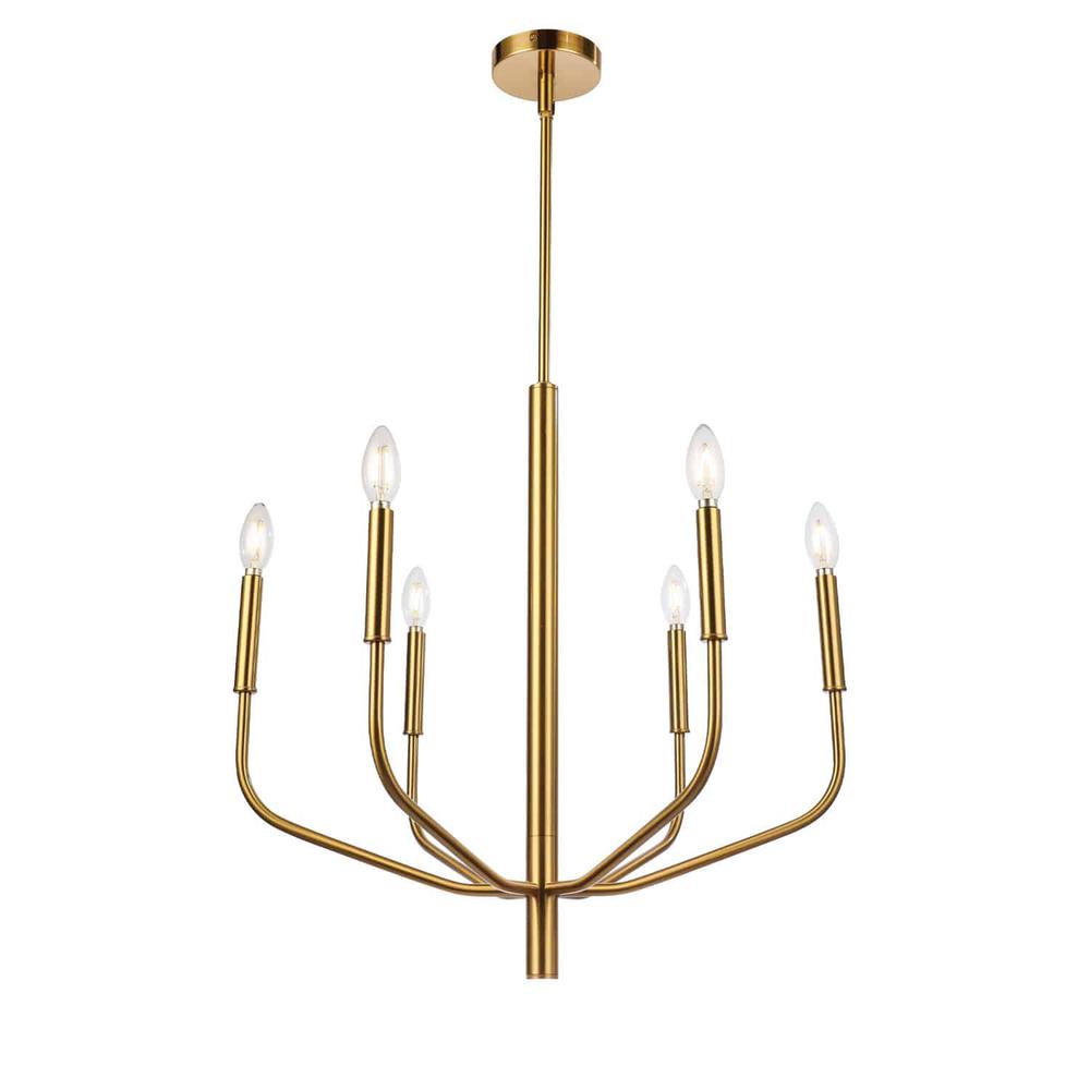 6LT Chandelier, AGB Finish. Picture 1