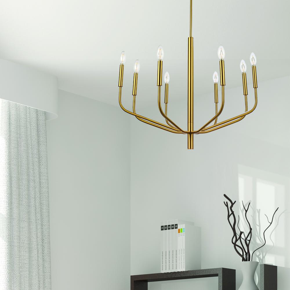 8LT Chandelier, AGB Finish. Picture 2