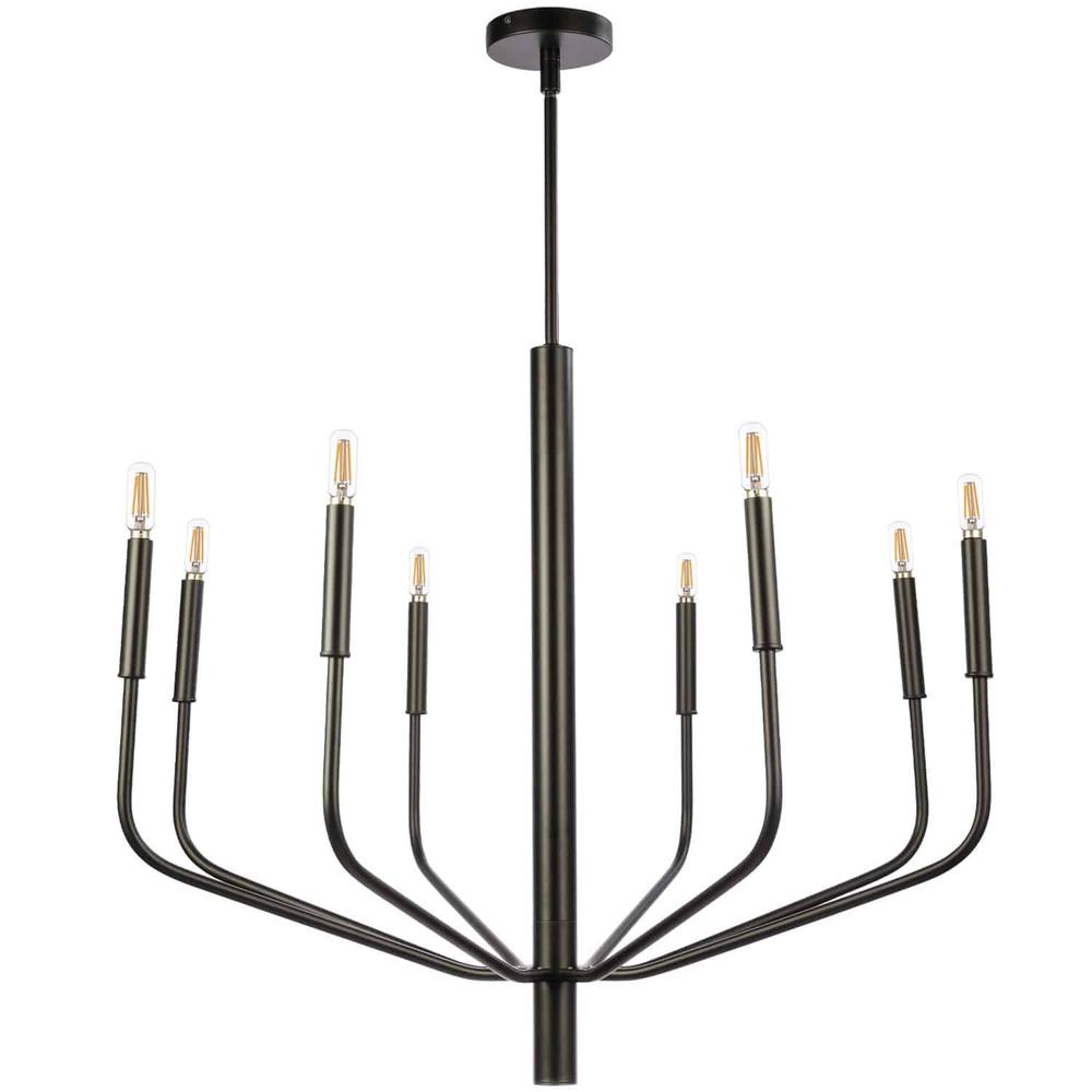 8LT Chandelier, MB Finish. Picture 1