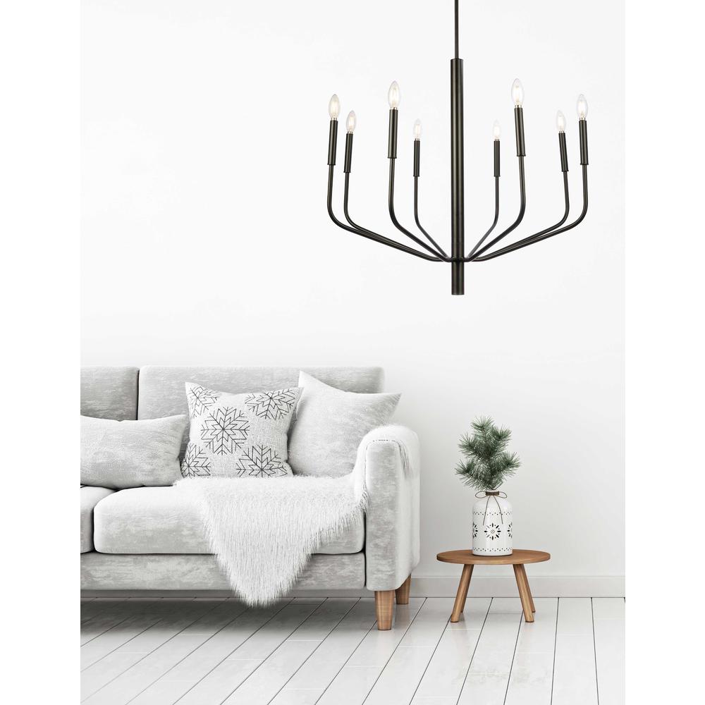 8LT Chandelier, MB Finish. Picture 2