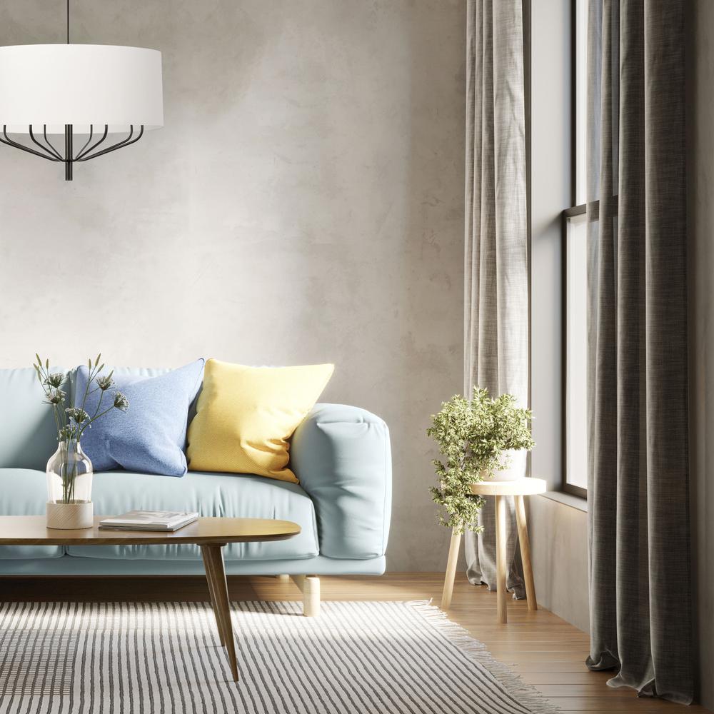8LT Incandescent Chandelier, MB, WH Shade. Picture 2