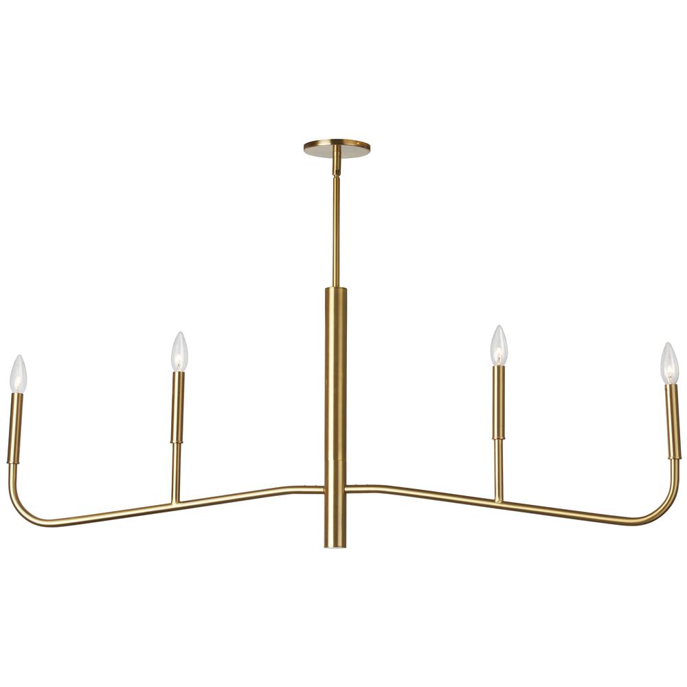 4LT Incandescent Horiz Chandelier, AGB. Picture 1