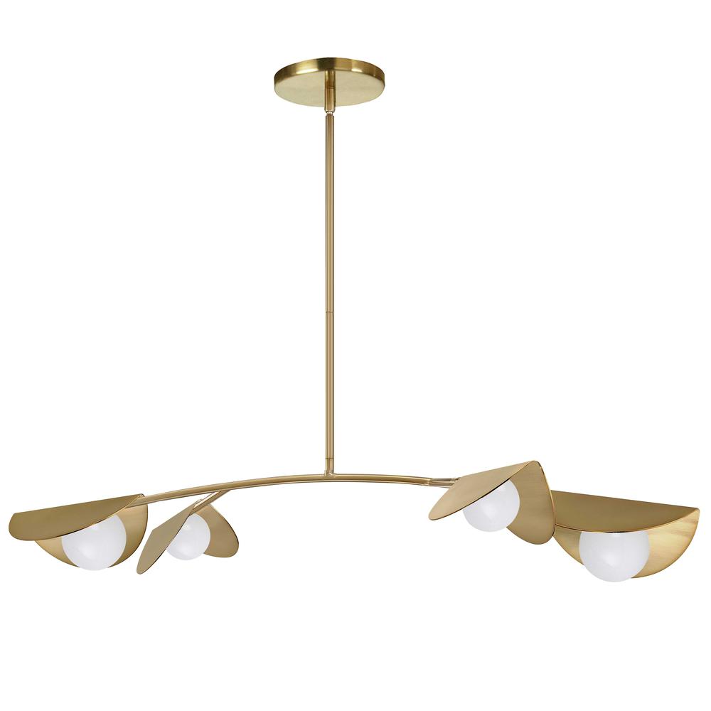 4 LT Halogen Horiz Pendant, AGB, WH Glass. Picture 1